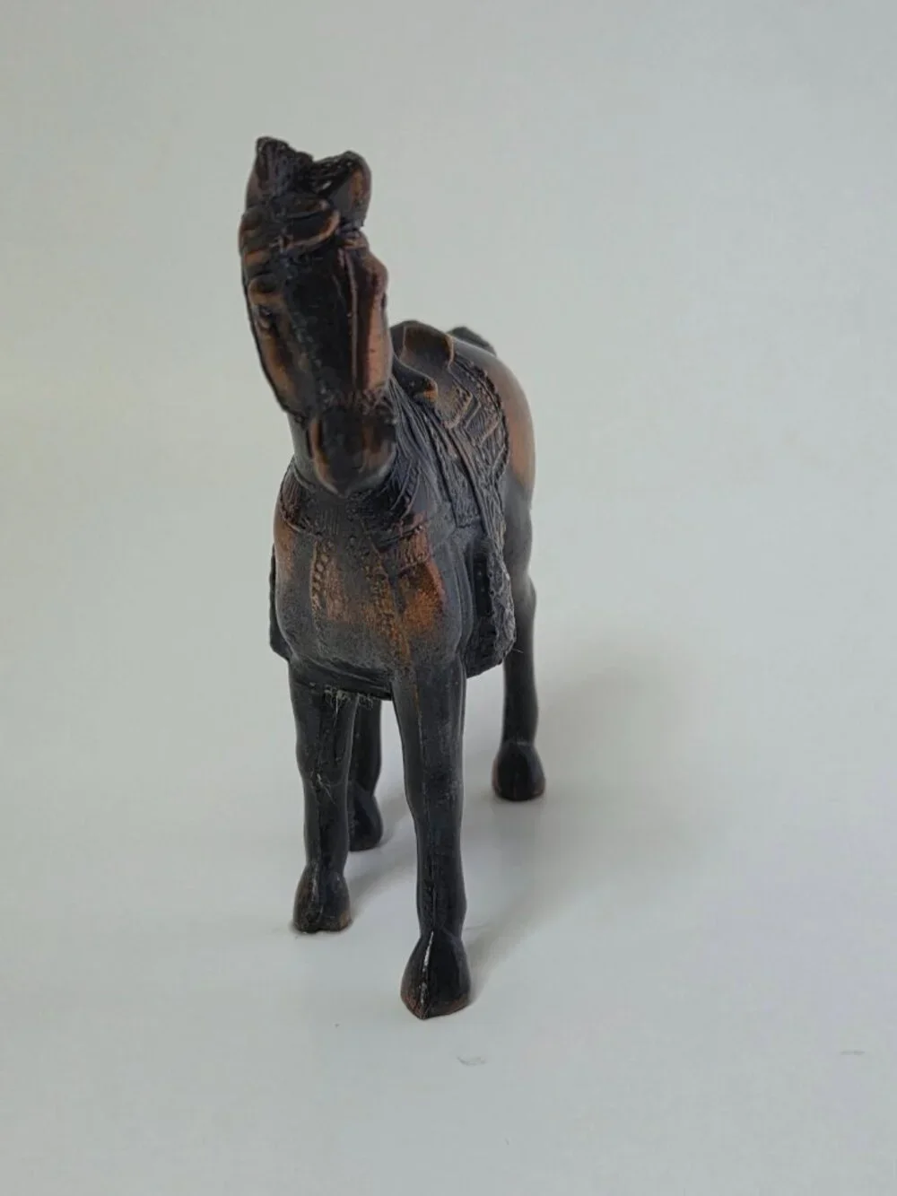 Vintage Mid Century Copper Finish Metal Western Horse Figurine Carnival Prize